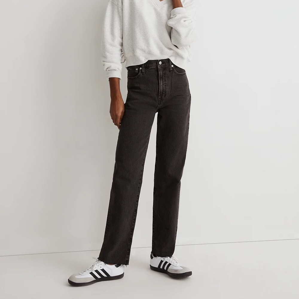 Madewell The Perfect Vintage Straight Jean in Lunar Wash (black) - Size 26